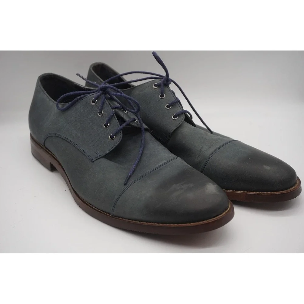 Wallin & Bros. Shoes Blue Leather Cap Toe Derby Dress M13618 Men's Size 13 M